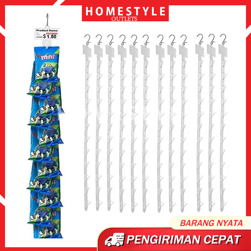 Clip Strip Display Makanan / Strip Gantung Display Supermarket / Klip Display Snack / Strip Klip Pro