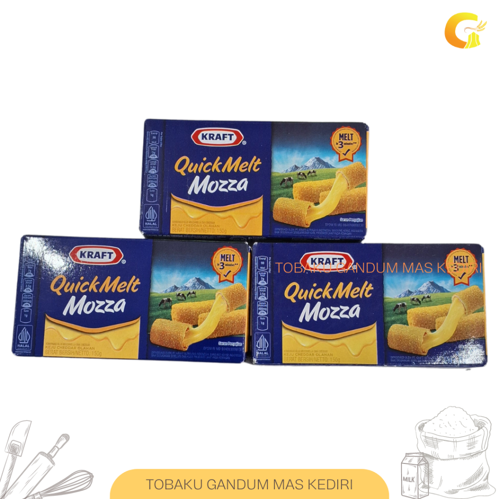 

Keju Kraft Quick Melt Mozza Keju Mozzarella 165 Gr