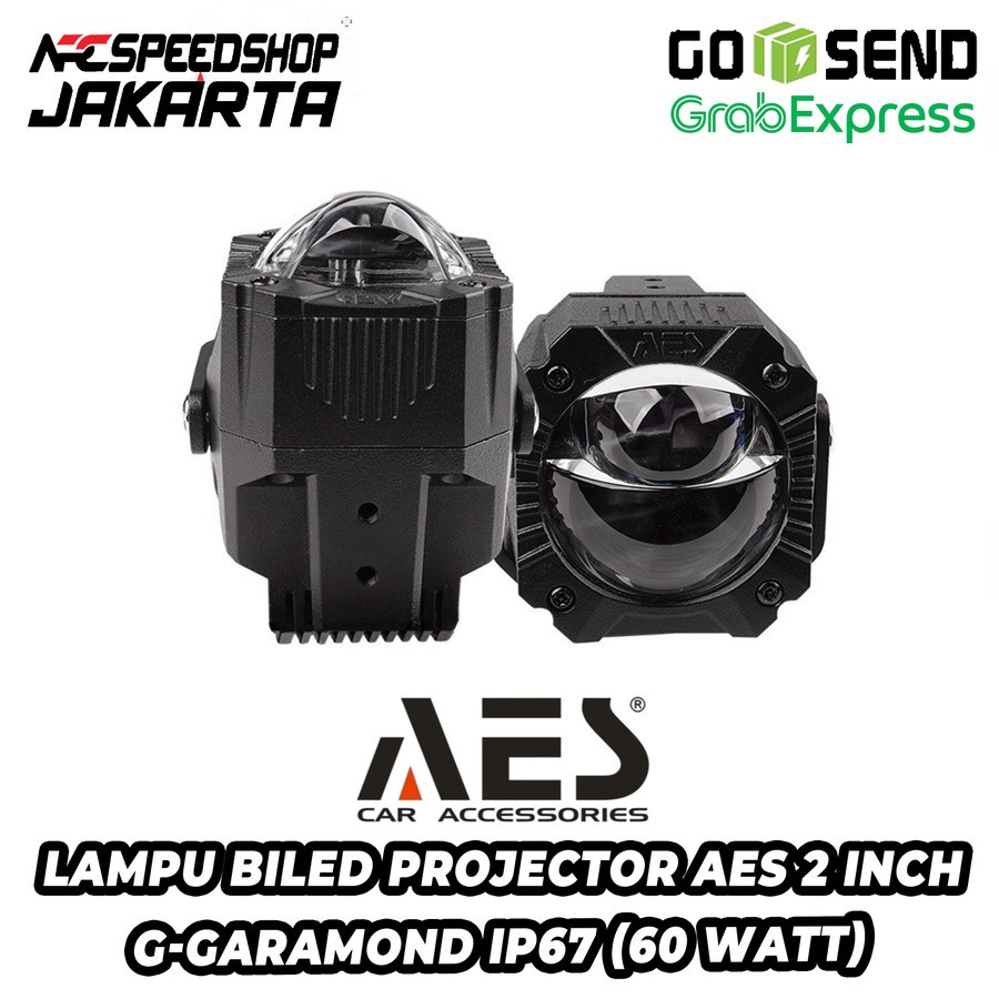 Foglamp Biled Bi-Led Projector Lampu Tembak Fog Lamp AES 2 inch G Garamond IP67 Waterproof 60 Watt U