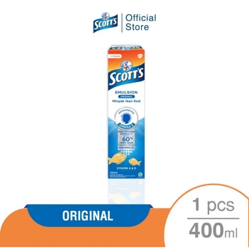Scott's Emulsion Original Flavour | Minyak Ikan Kod dengan Omega 3 Vitamin A dan D Scott Emulsion Va