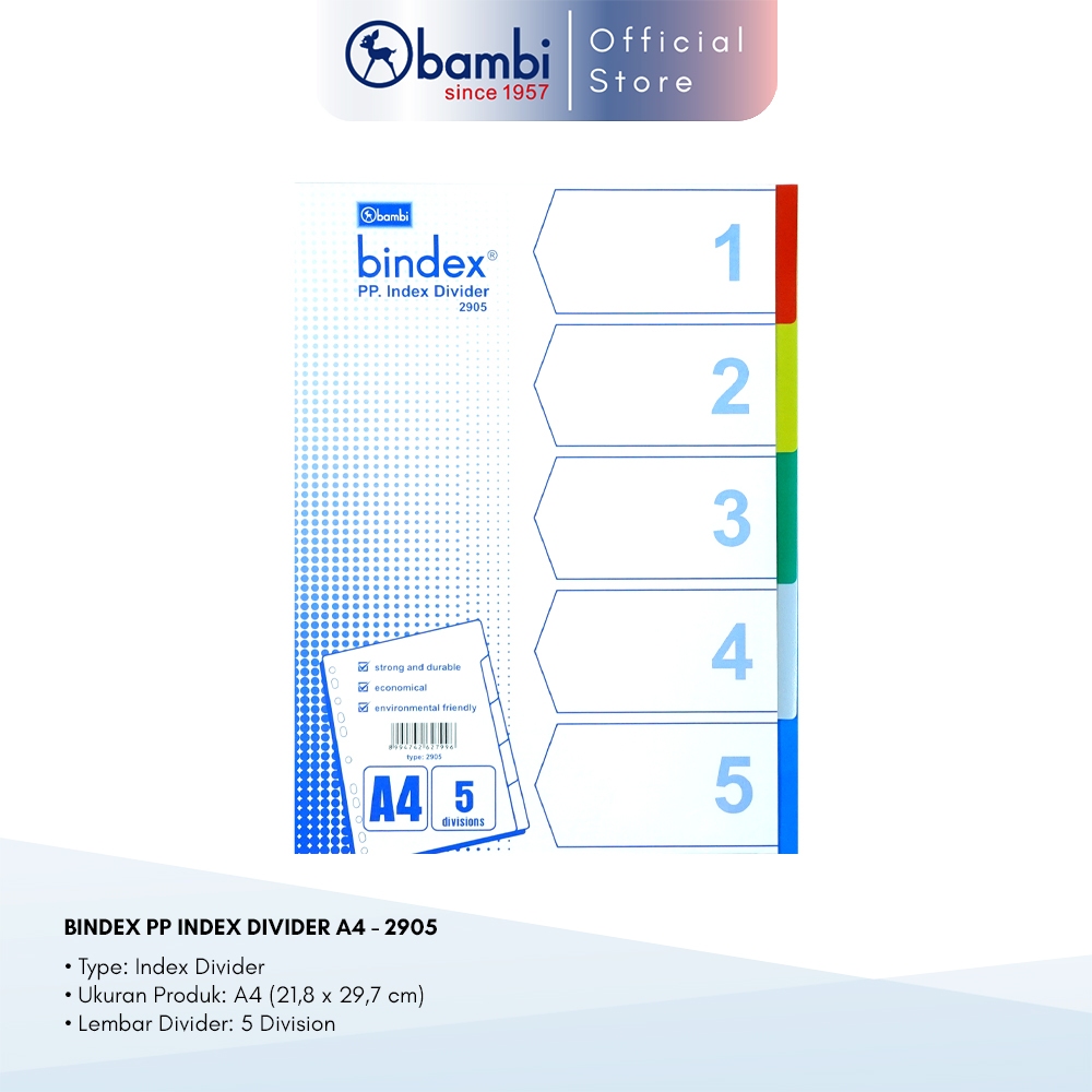 

Bindex Isi Binder A4 Divider & Indexes Pembatas Kertas Binder Edisi 5 Index Original