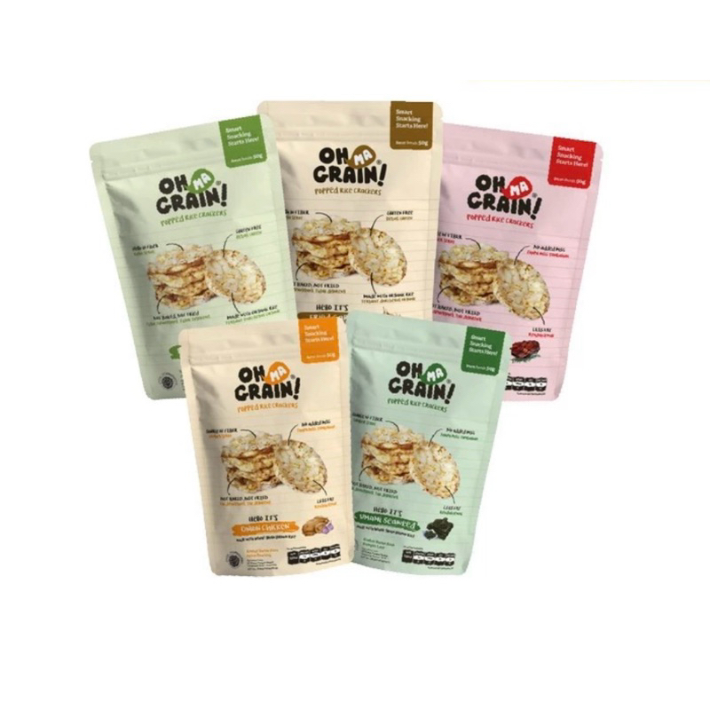 

Oh Ma Grain - Organic Brown Rice Crackers Snack 50gr