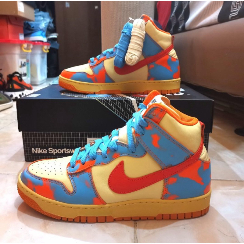 Sepatu Nike Dunk High 1985 Orange Acid Wash US 7,5 40,5 25,5 cm ORIGINAL 100%