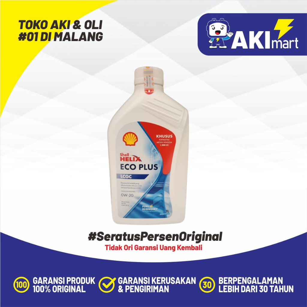Shell Helix Eco 0W20 Plus 1 Liter Oli Mobil