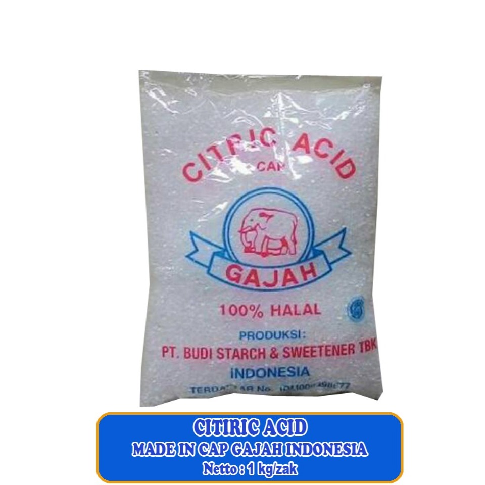 

Citric Acid Monohydrate Cap Gajah repacking - 1 KG (3 pcs Disc 5%)