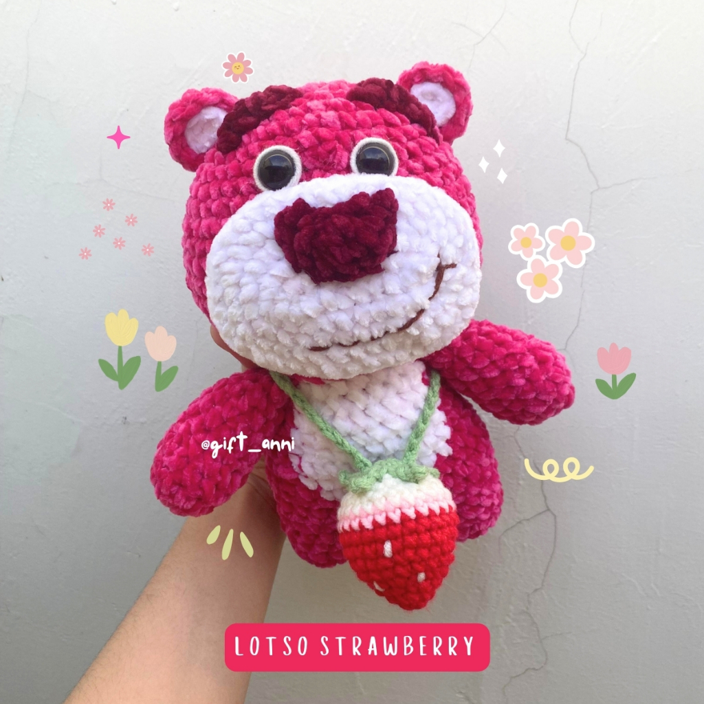 Lotso Stawberry Amigurumi Doll Crochet Handmade Gift Anni