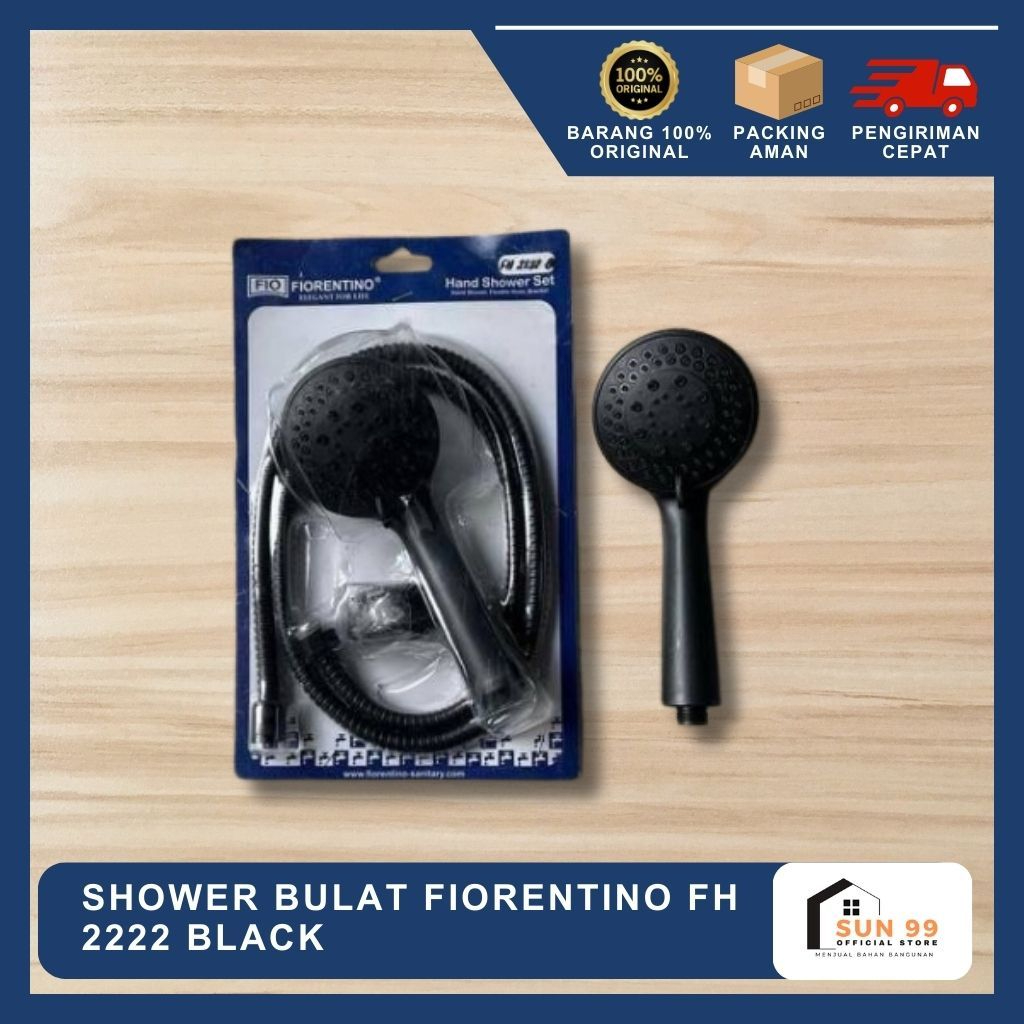 Shower Bulat Fiorentino Black / Shower Mandi Bulat Fiorentino FH 2222 Black / Hand Shower Kamar Mand