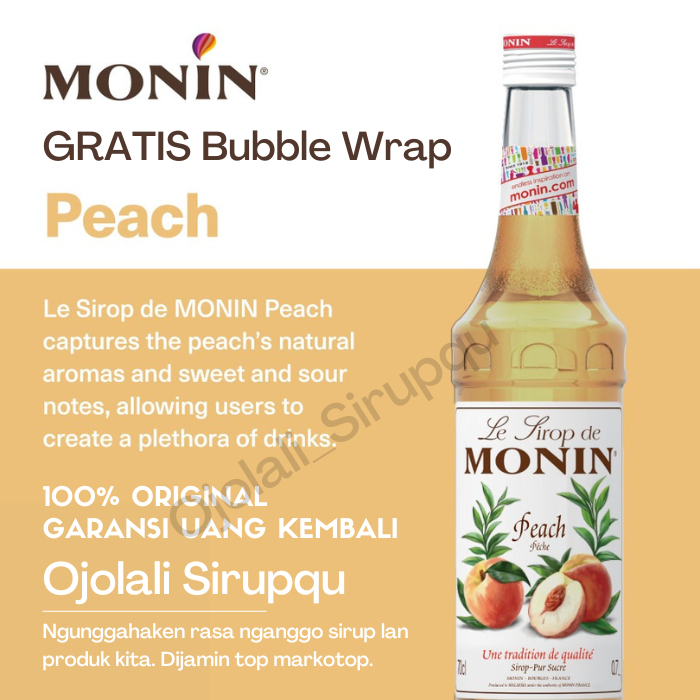 

MONIN Peach Syrup 70 CL 700 mL