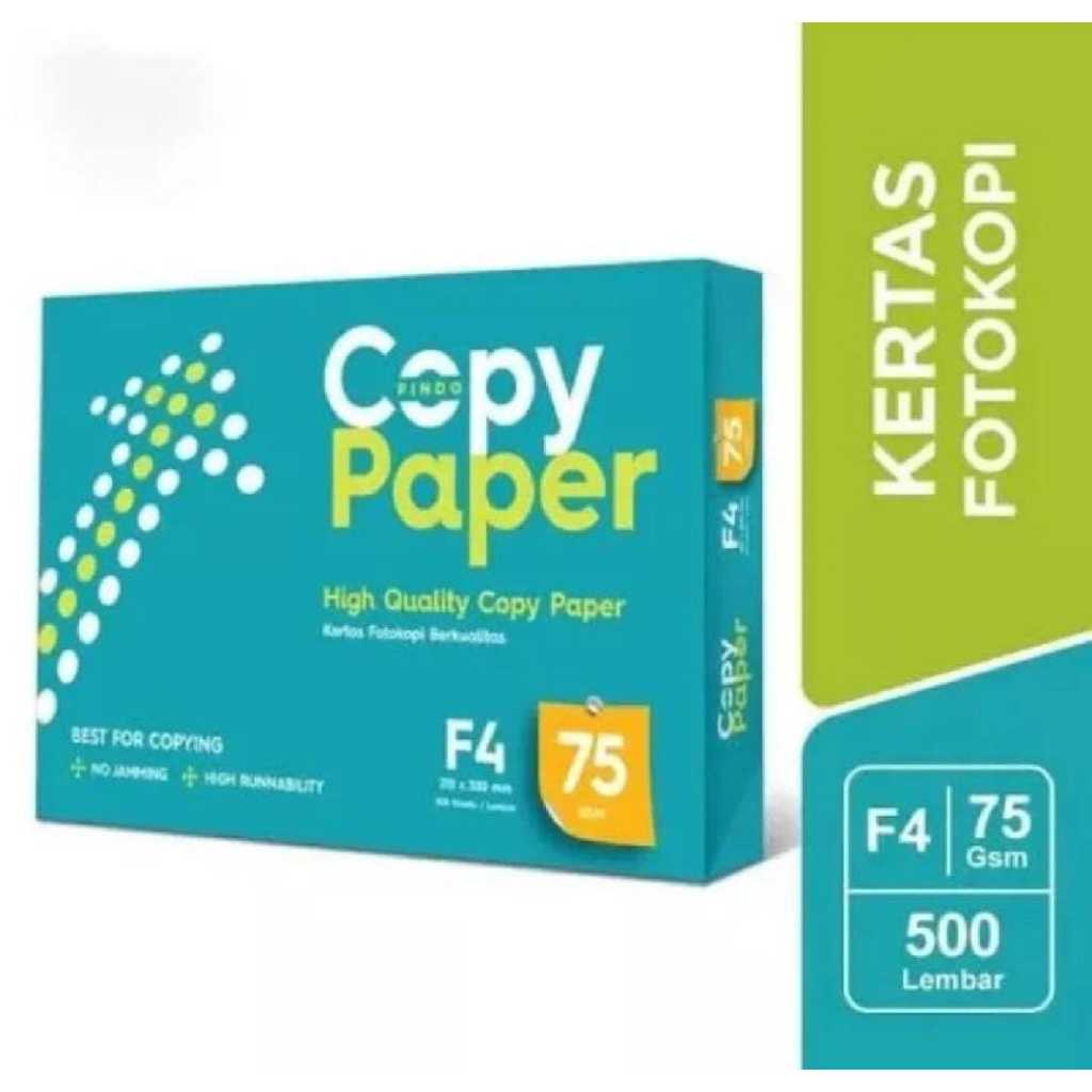 

KERTAS HVS UKURAN F4 / COPY PAPER / KERTAS FOTOKOPI 75 GSM ISI 500 LEMBAR (1 RIM)
