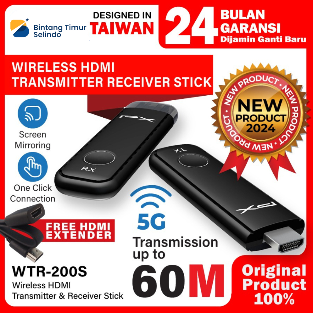 Wireless Audio Video Transmitter Receiver Extender PX WTR-200S