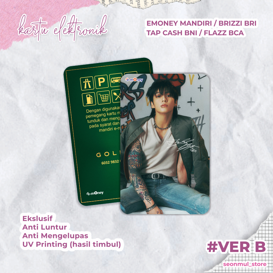 READY STOCK EMONEY JUNGKOOK BTS GOLDEN VER. B / BRIZZI FLAZZ TAPCASH TAP CASH