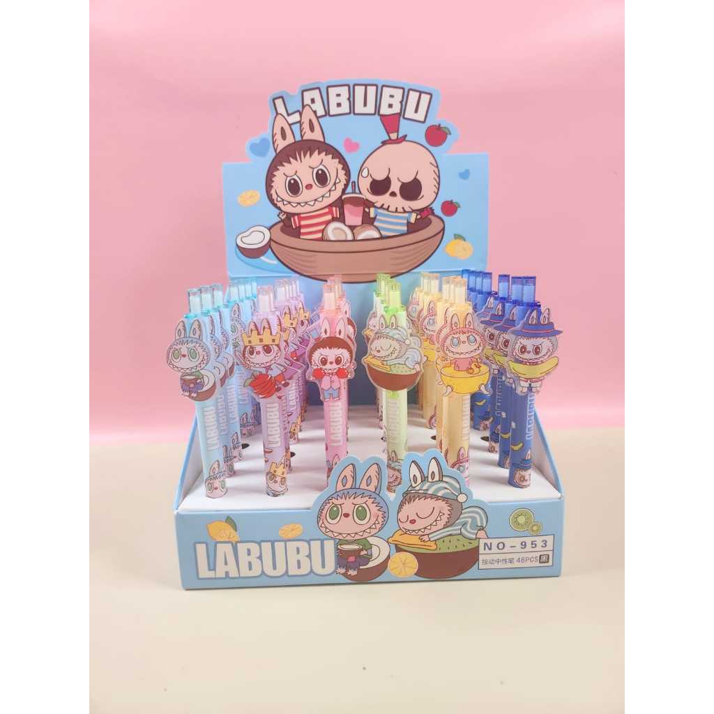 

Vanilleshop - Pulpen cinnamoroll sanrio lotso Labubu tinta hitam isi 6 pc