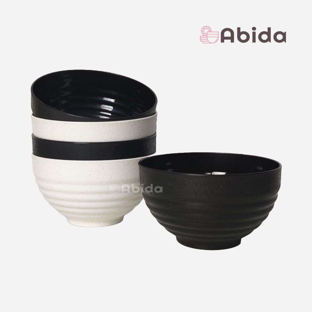 Abida 1 Lusin Mangkok Plastik 6 inch - Mangkok Bakso Mie - Mangkok Plastik Lusinan Japan Series 3426