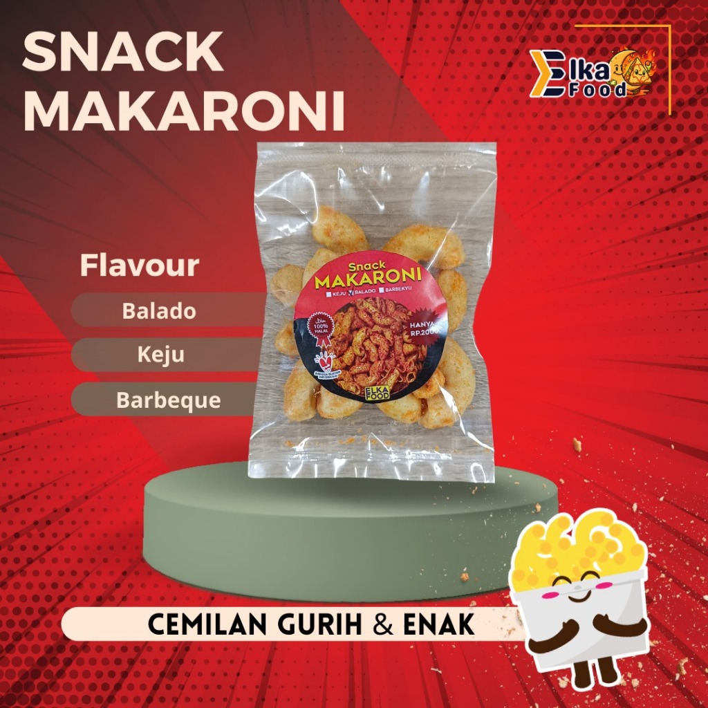 

Makaroni Gurih 35gr - Rasa Balado, Keju, Barbeque | Camilan Renyah dan Kriuk.