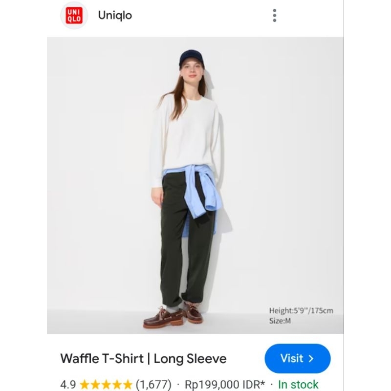 Kaos Waffle Putih GU Uniqlo