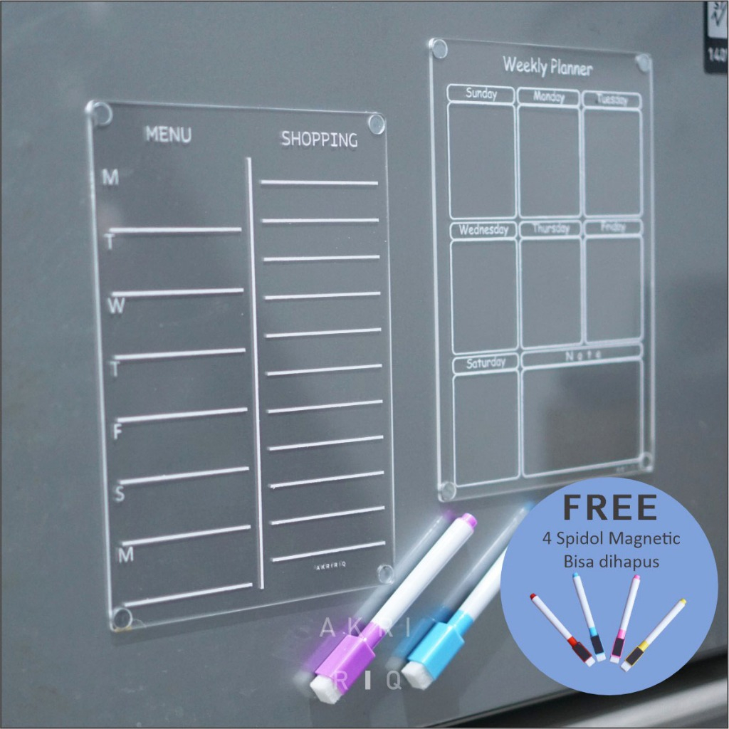 

Template Planner Magnet Kulkas Akrilik Weekly