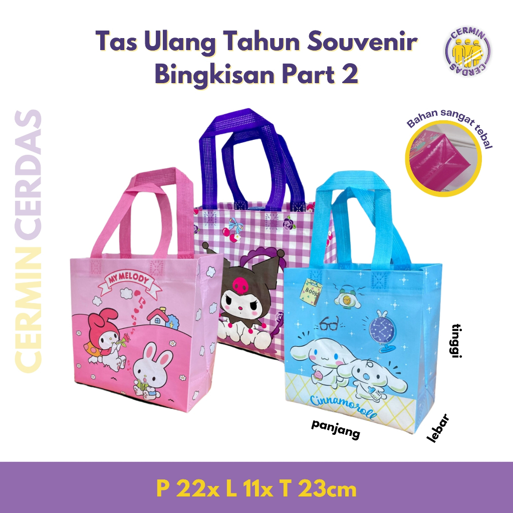 

Tas Ulang Tahun Anak 22x23 Goodie Bag Hadiah Souvenir Bingkisan Kado Anti Air