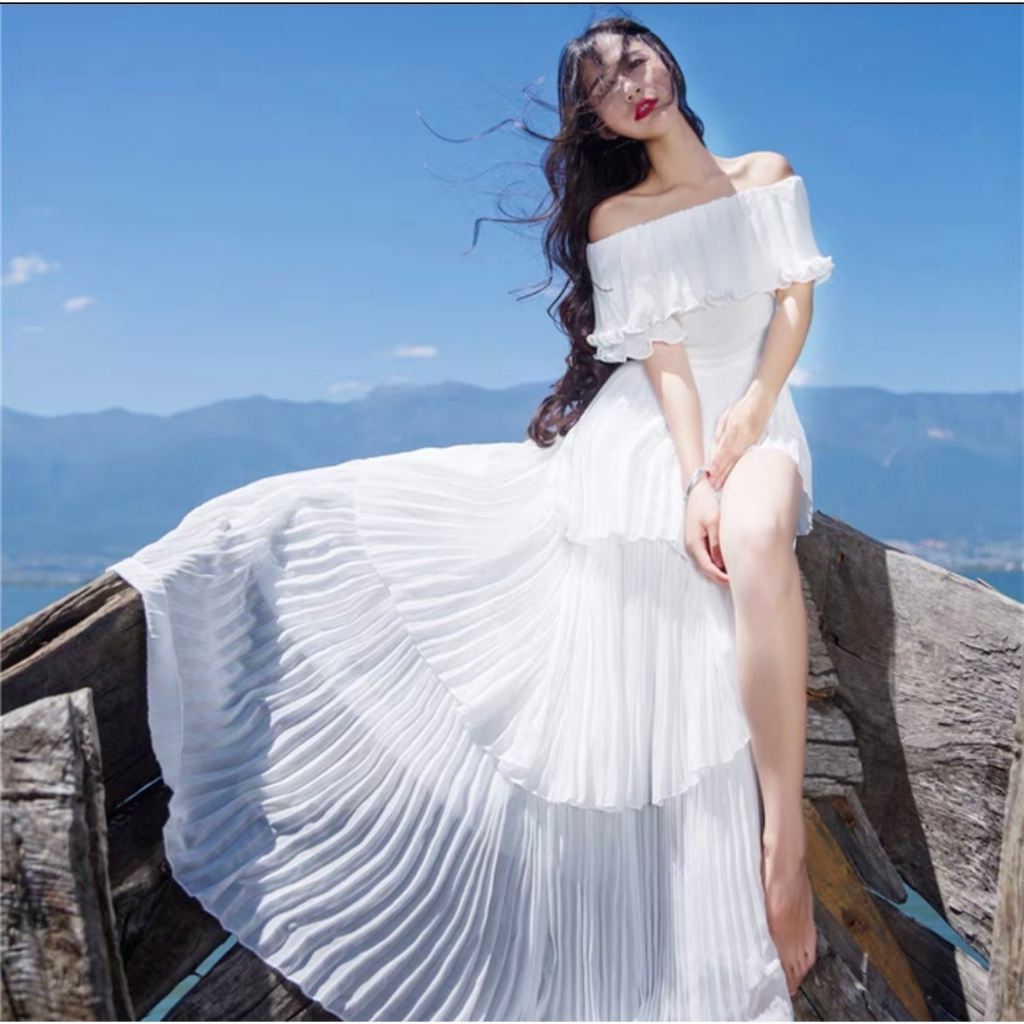 Dress Wanita Party Dress Elegant Dress Baju Pantai Wanita Beachwear Bali Merah Dress Putih Dress Imp