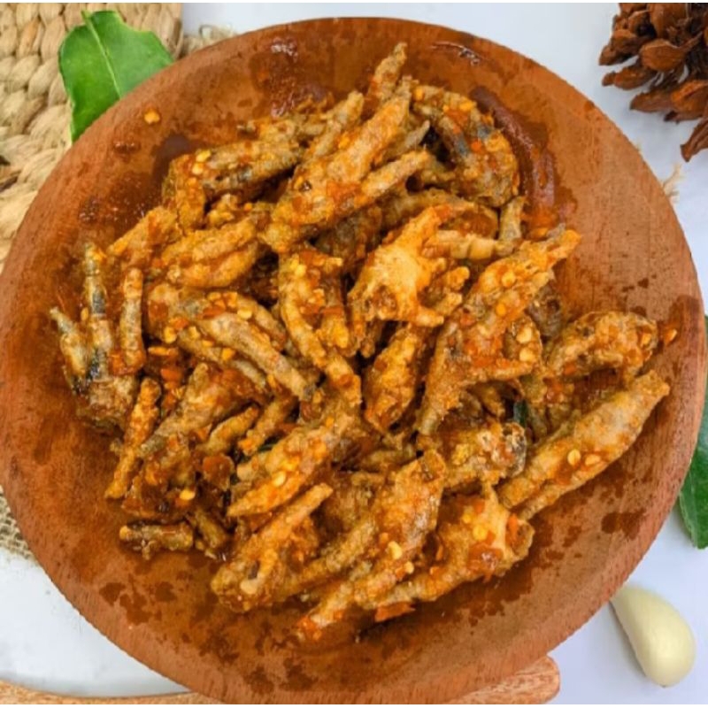 

Keripik ceker renyah pedas gurih daun jeruk 250gr