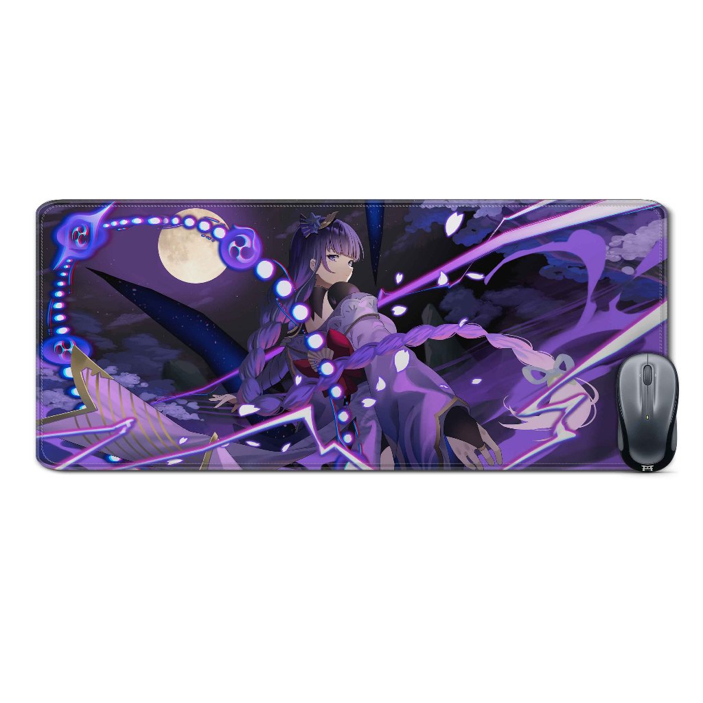 Deskmat mousepad extendedRAIDEN SHOGUN SIDE BACK MOON-GENSHIN IMPACTmaterial Rubber