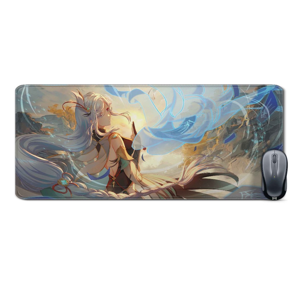 Deskmat mousepad extendedGISHENHESIDEBACK-GENSHIN IMPACTmaterial Rubber