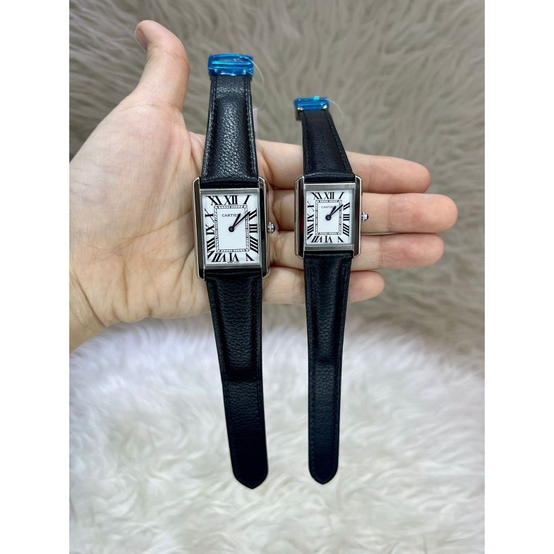 JTM WATCH Jam Tangan Pria / Wanita CARTIER TANK SOLO Jeruk Leather Super Premium AAA