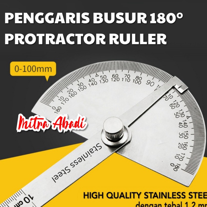 

SERU Penggaris Busur 18 Stainless Steel Protractor Angle Ruler