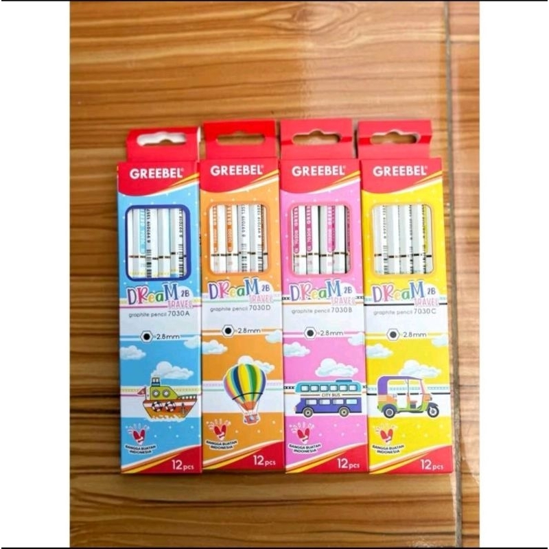 

[ 1 PACK ] Pensil 2B Greebel | Motif DREAMY | GREEBEL GRAPHITE PENCIL 2B 7030 C DREAMY 12 -