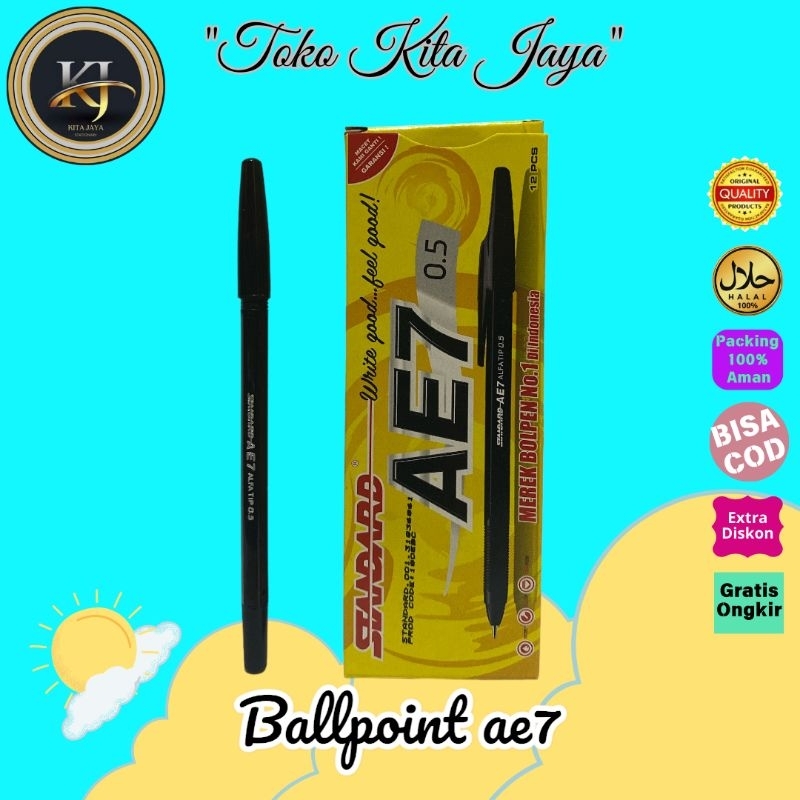 

HJK pulpen pena standard AE7 0,5mm - merah, hitam, biru ( 1 Pack )