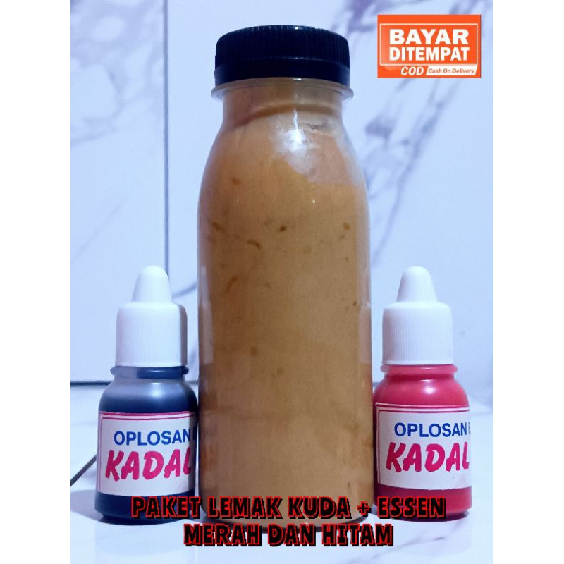 LEMAK KUDA 100 GRAM DAN ESSEN MERAH HITAM 10 ML  UNTUK UMPAN LELE//ESSEN KADAL JAYA
