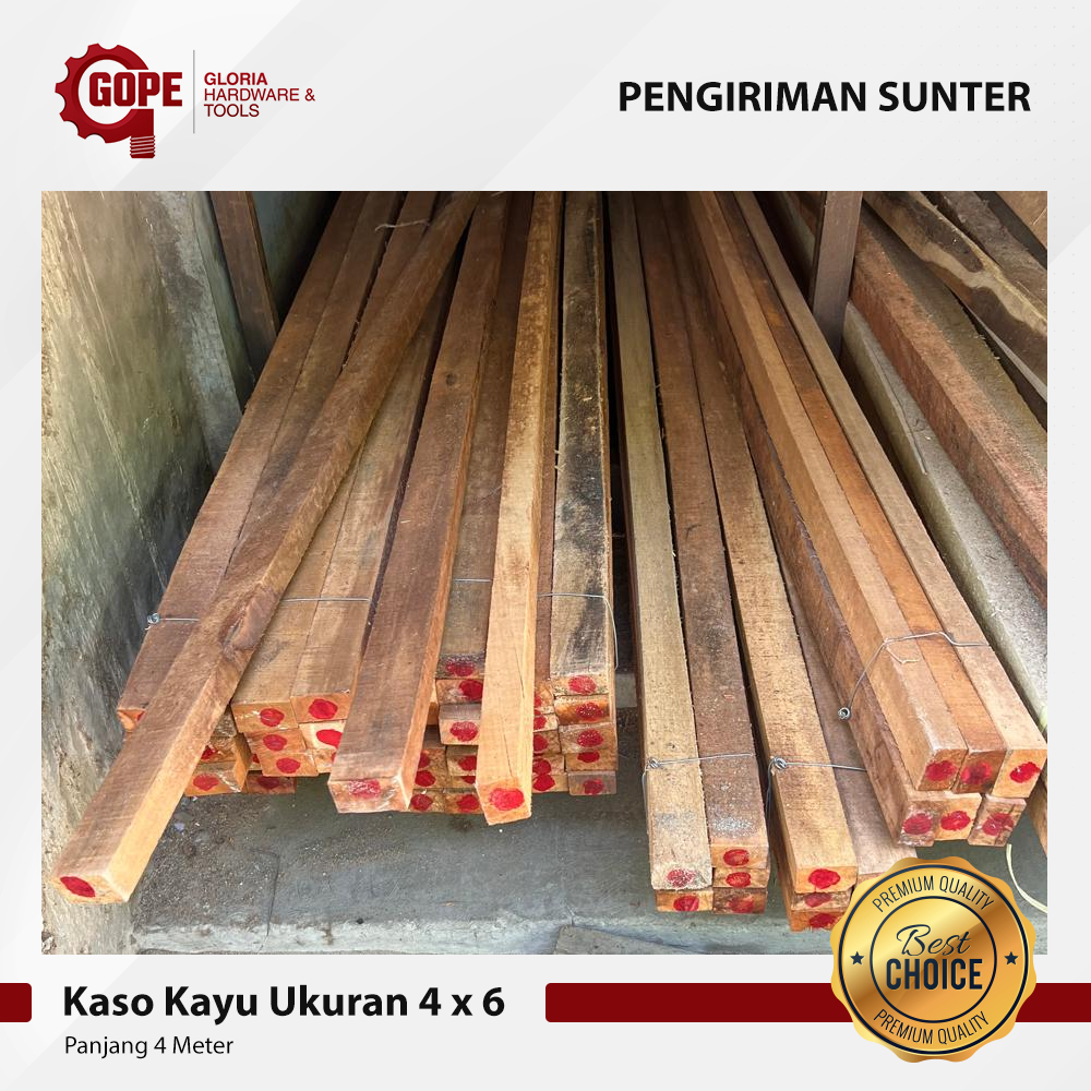 Kayu Kaso Ukuran 4x6 5x7 Meranti Super Kamper Panjang 4 Meter