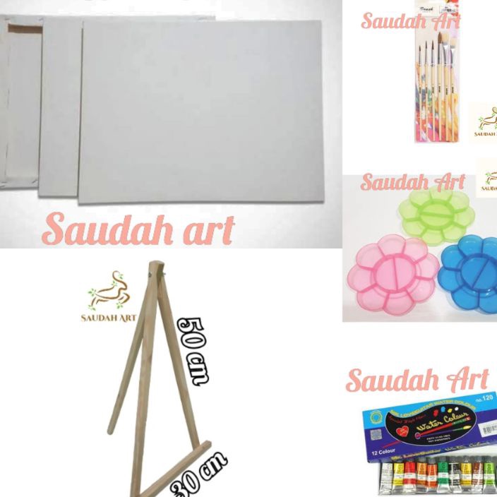 

TOP PRODUK Paket Lukis Lengkap kanvas 25x35kuaspaletcat aireasel 3x5