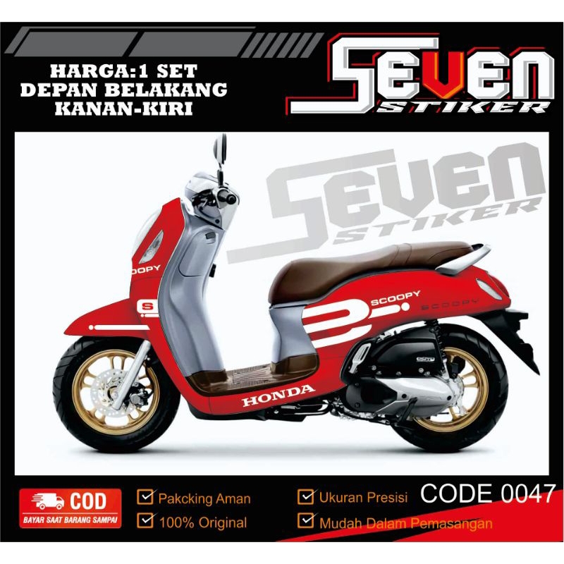 Cutting sticker  stiker Scoopy striping Scoopy  all 2022 murah berkualitas code 0047