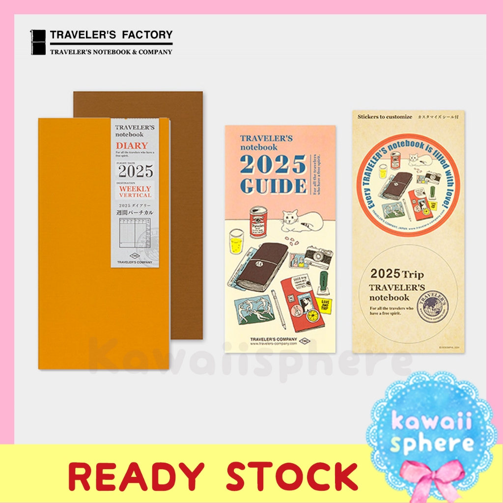 

Traveler's Notebook 2025 Refill Weekly Vertical (Regular Size) | Midori Travelers Notebook | Ready Stock Planner 2025