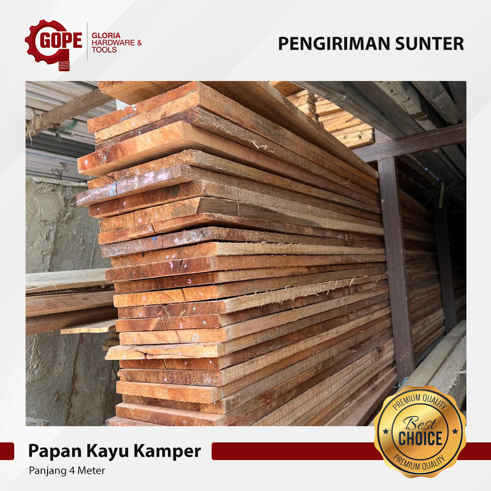 Papan Kayu Kamper Lembaran Panjang 4 Meter