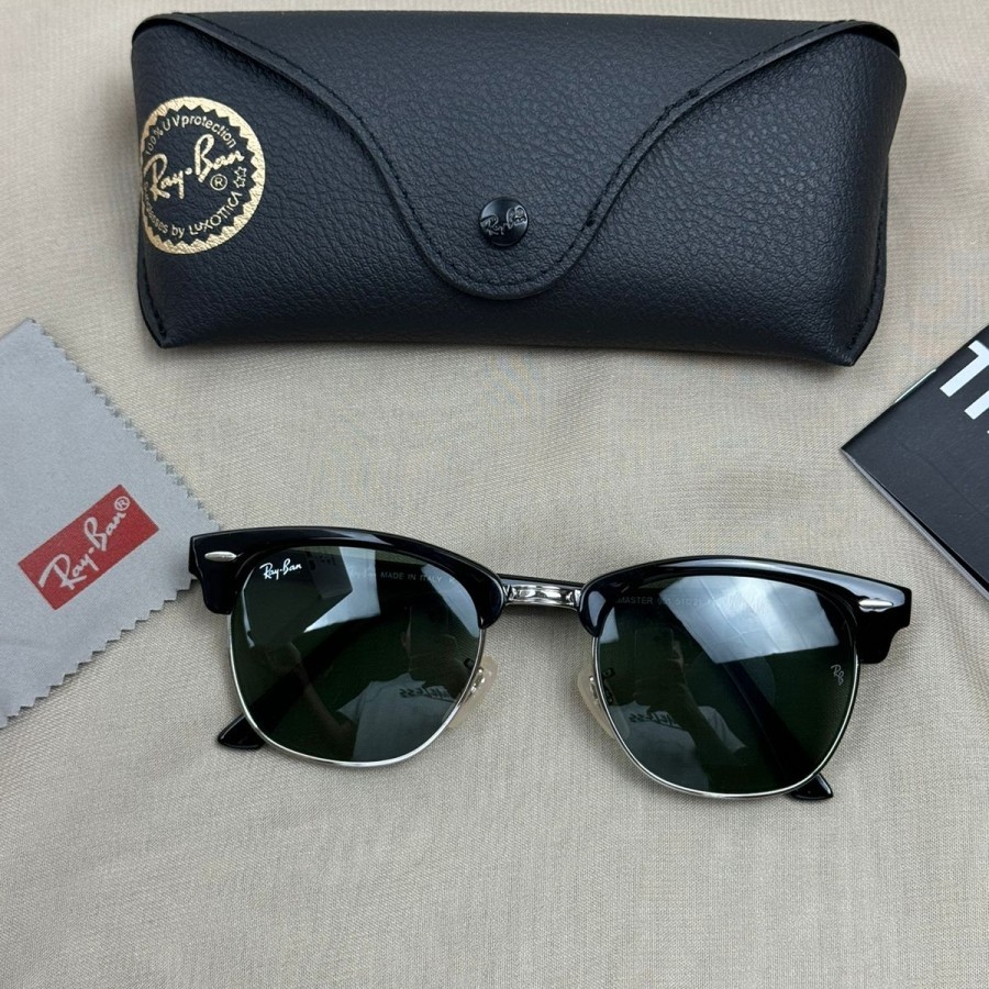KACAMATA RAYBAN CLUBMASTER SILVER BLACK ORIGINAL