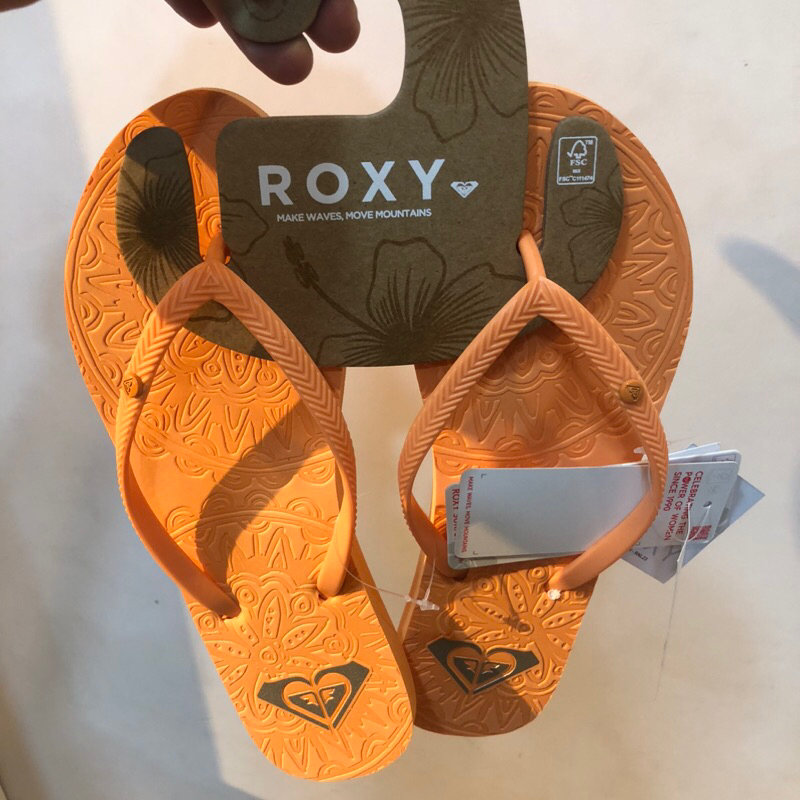 sandal sendal wanita roxy original antilles ii orange new