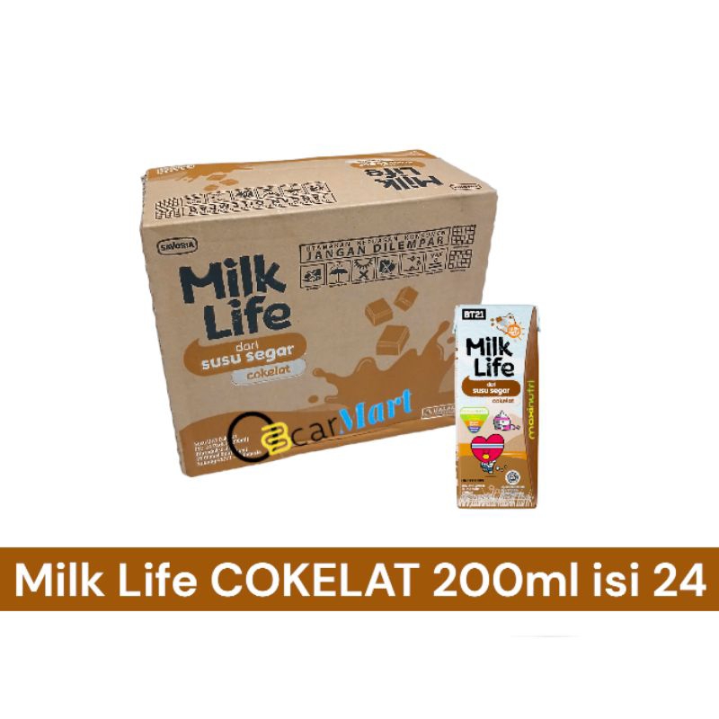 

[Depo] Susu MILK LIFE 200ml 1 Dus isi 24 COKELAT Susu UHT Segar