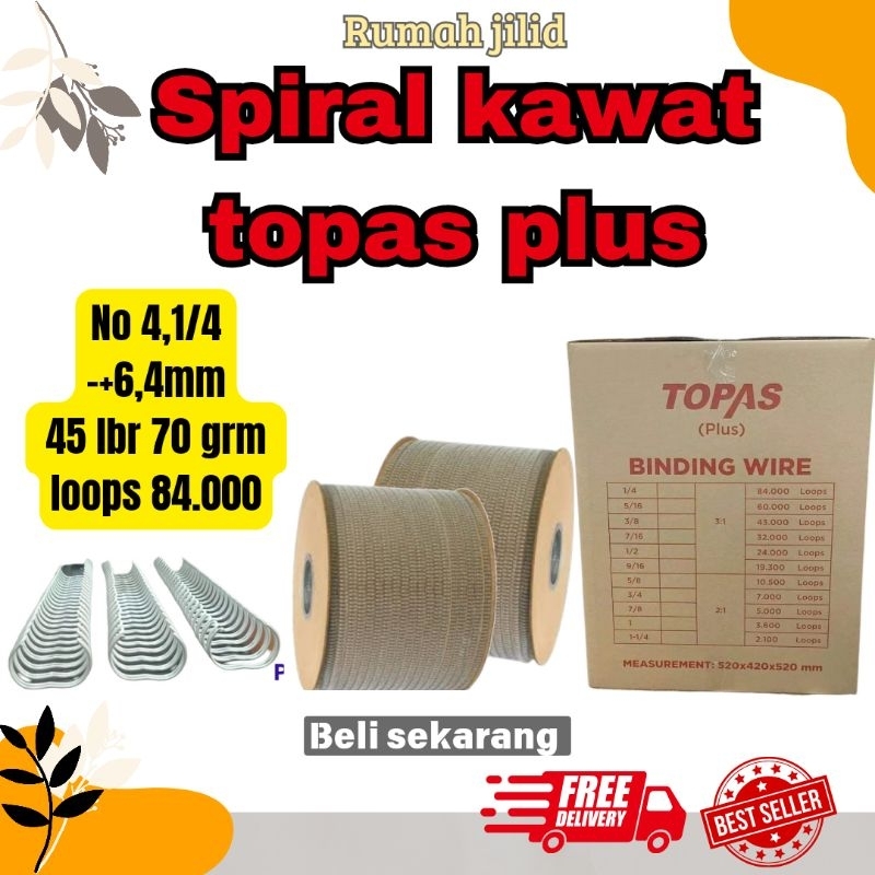 

Spiral Kalender Topas Plus 1/4PutihSpiral kawat Roll nomor 4