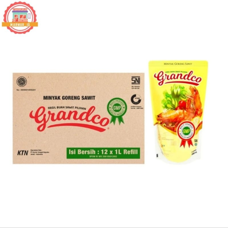 

Grandco Minyak Goreng Kemasan Pouch 1 L (12pcs/1 karton)