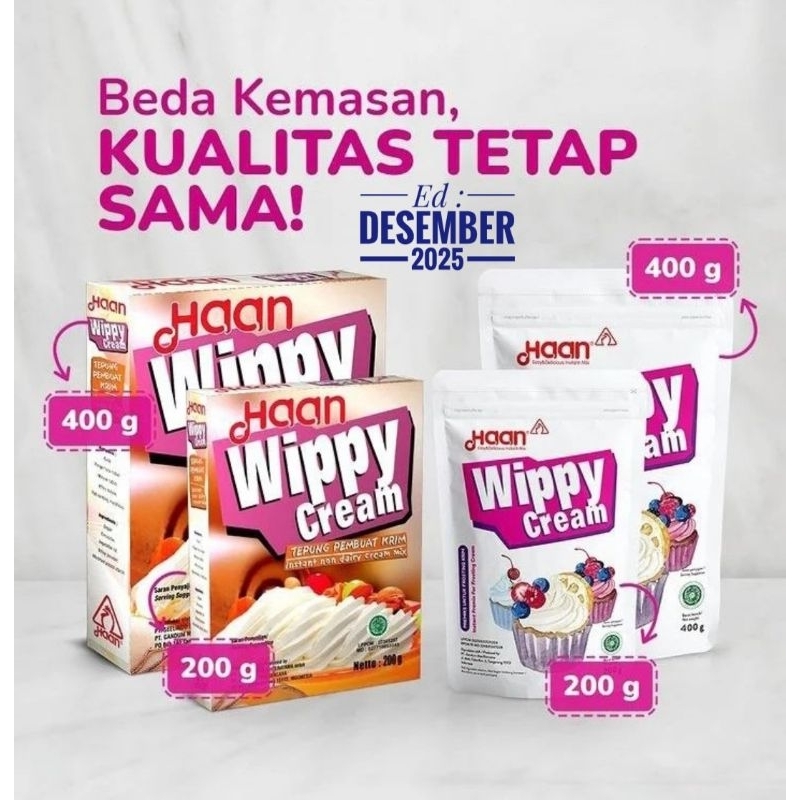 

Haan Wippy Cream Toping Bubuk Instan Powder 200gr 400gr