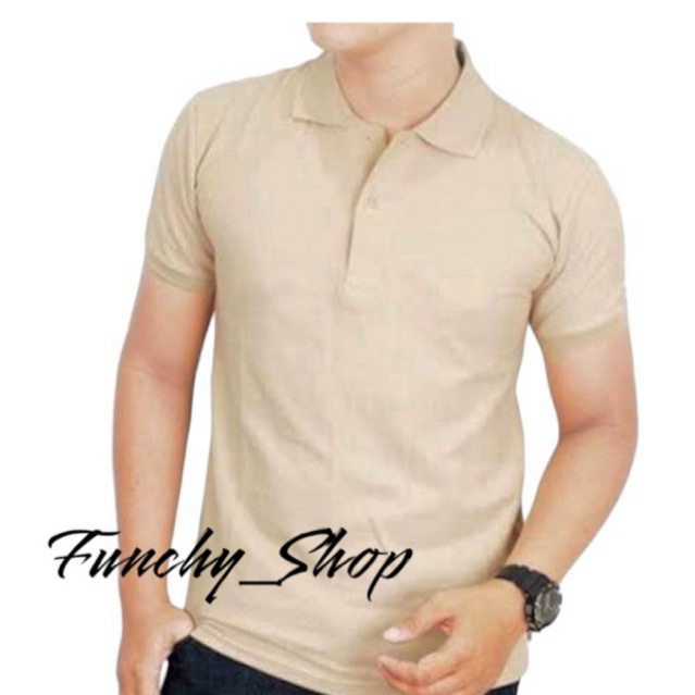 KAOS KERAH POLOS CREME COKLAT SUSU - KAOS POLO KREM COKSU - KAOS PRIA WANITA