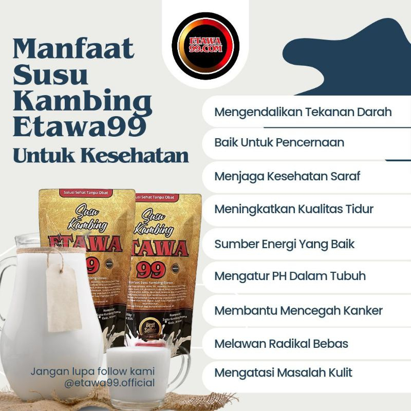 

Susu etawa99 & etawa101 susu kambing + gula aren sehat tanpa obat