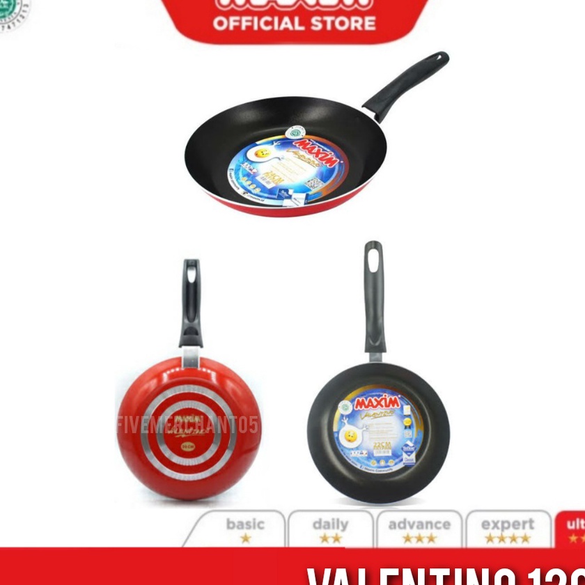 Limit Wajan Penggorengan Maxim Valentino Fry Pan 12cm Teflon Anti Lengket Teflon Telor Ceplok Telur 