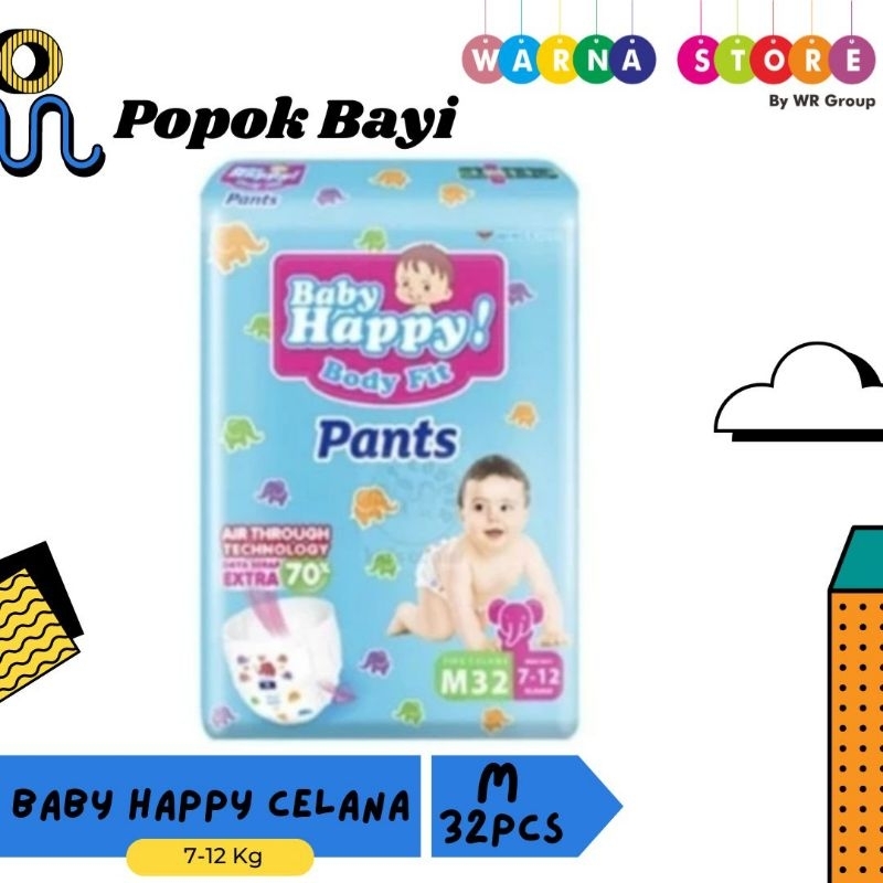 Baby Happy M32 / Baby Happy M 32 / Baby Happy Pants M32 / Popok Celana Bayi