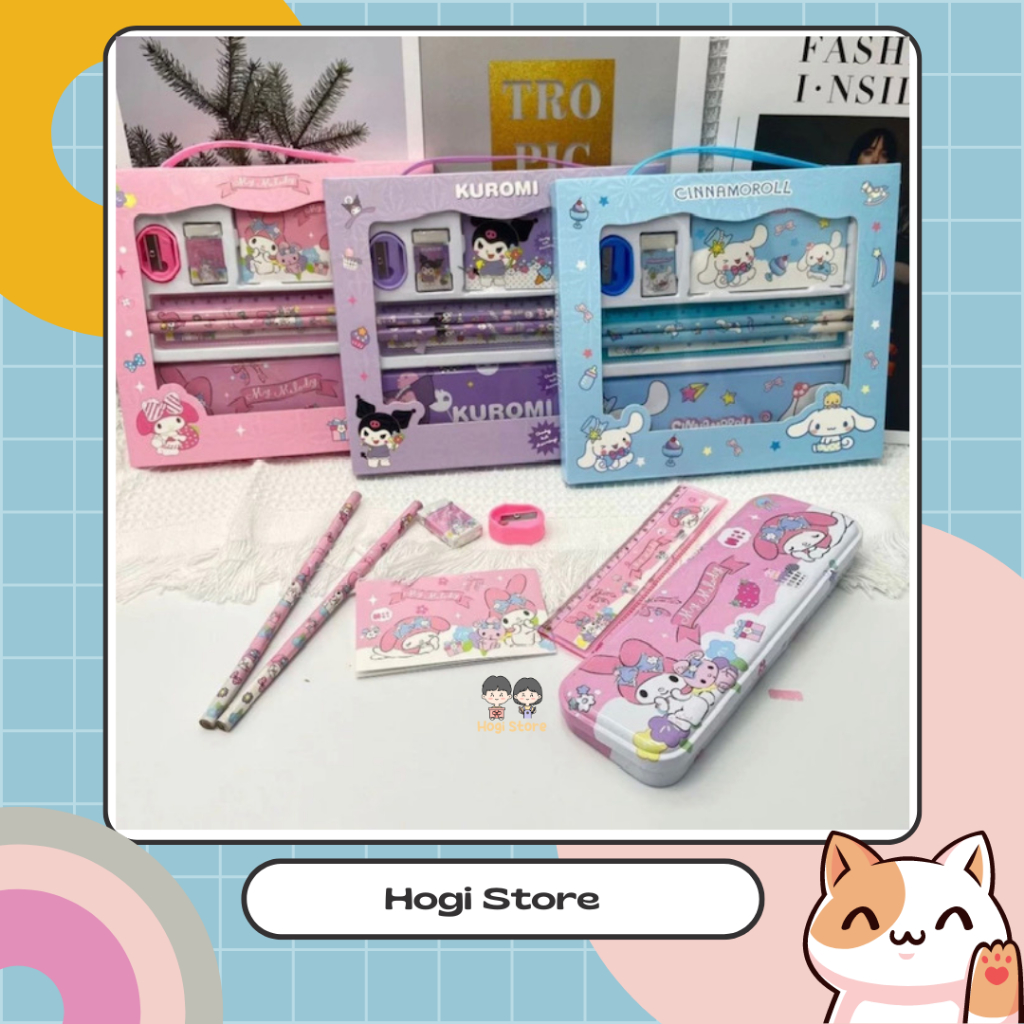 

Set Alat Tulis Kotak Pensil Anak Set 7 in 1 Stationery Hadiah Anak Sekolah Sanrio