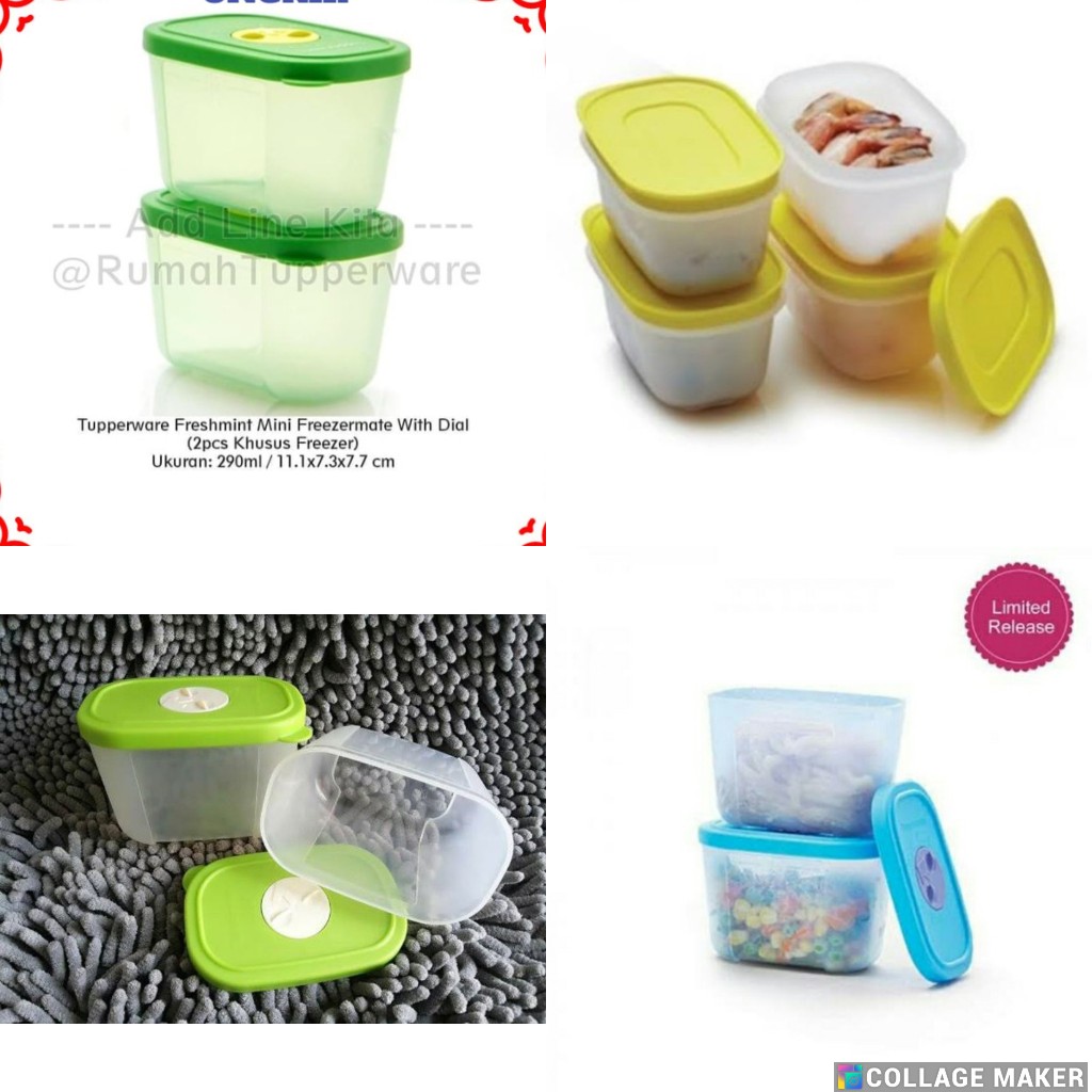 mini freezer mate with dial 290 ml tupperware tempat frezer