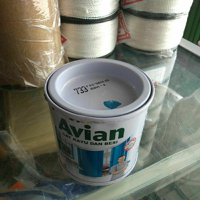 Cat Avian Kayu & Besi Biru Tua