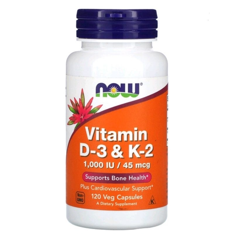 Now foods vitamin D3 & K2 isi 120