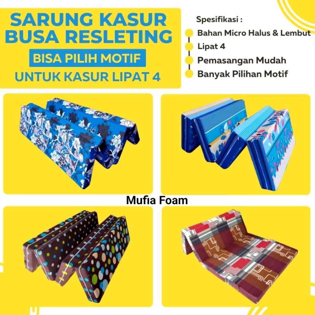 Sarung Kasur Lipat 4 Resleting Inoac Tebal 5cm 10cm, Sarung Kasur Lipat Inoac Sarung Kasur